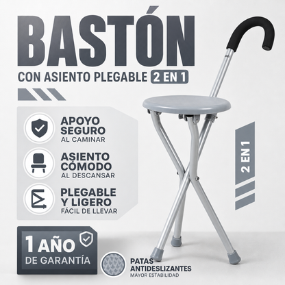 BASTON PLEGABNLE CON SILLA