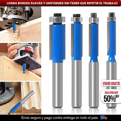 KIT X4 BROCAS FRESADORAS CON RODAMIENTO