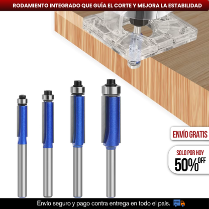 KIT X4 BROCAS FRESADORAS CON RODAMIENTO