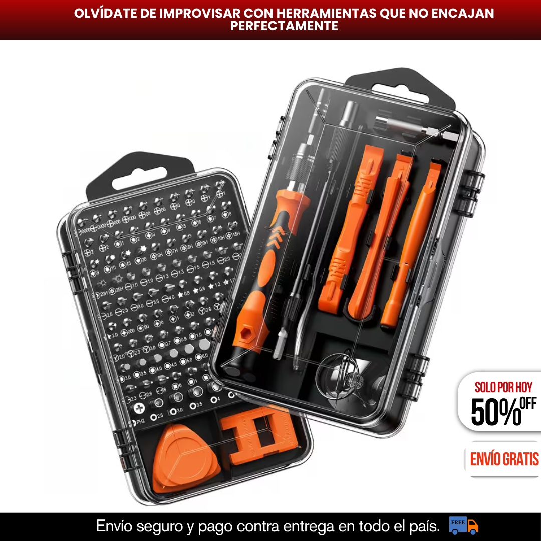 KIT DESTORNILLADORES DE PRECISION MAGNETICOS 115 PIEZAS