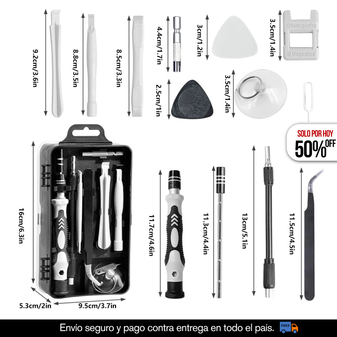 KIT DESTORNILLADORES DE PRECISION MAGNETICOS 115 PIEZAS