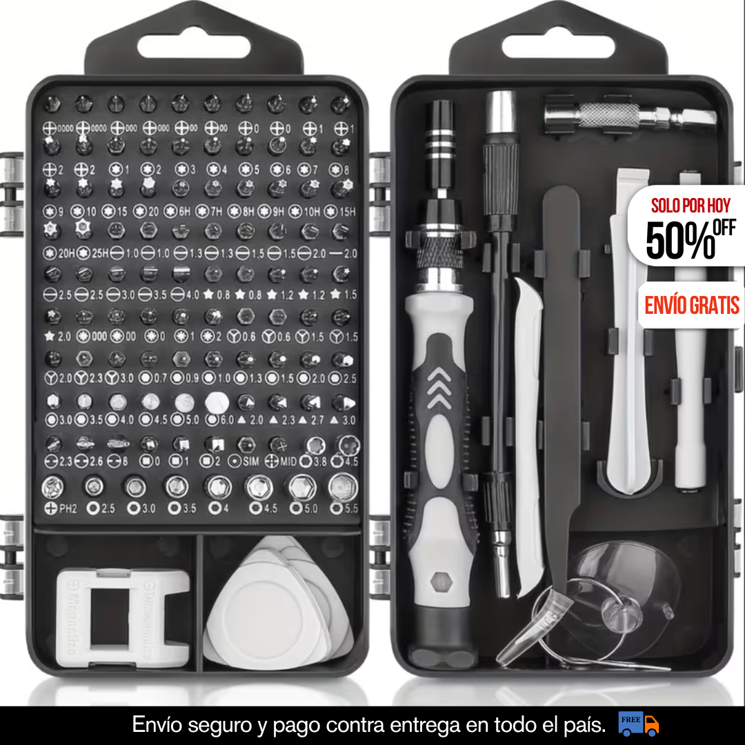 KIT DESTORNILLADORES DE PRECISION MAGNETICOS 115 PIEZAS