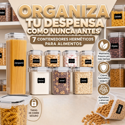 SET X7 CONTENEDORES HERMETICOS PARA ALIMENTOS