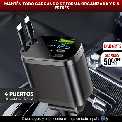 CARGADOR 4 EN 1 PARA CARRO 60W