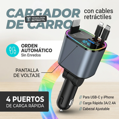 CARGADOR 4 EN 1 PARA CARRO 60W
