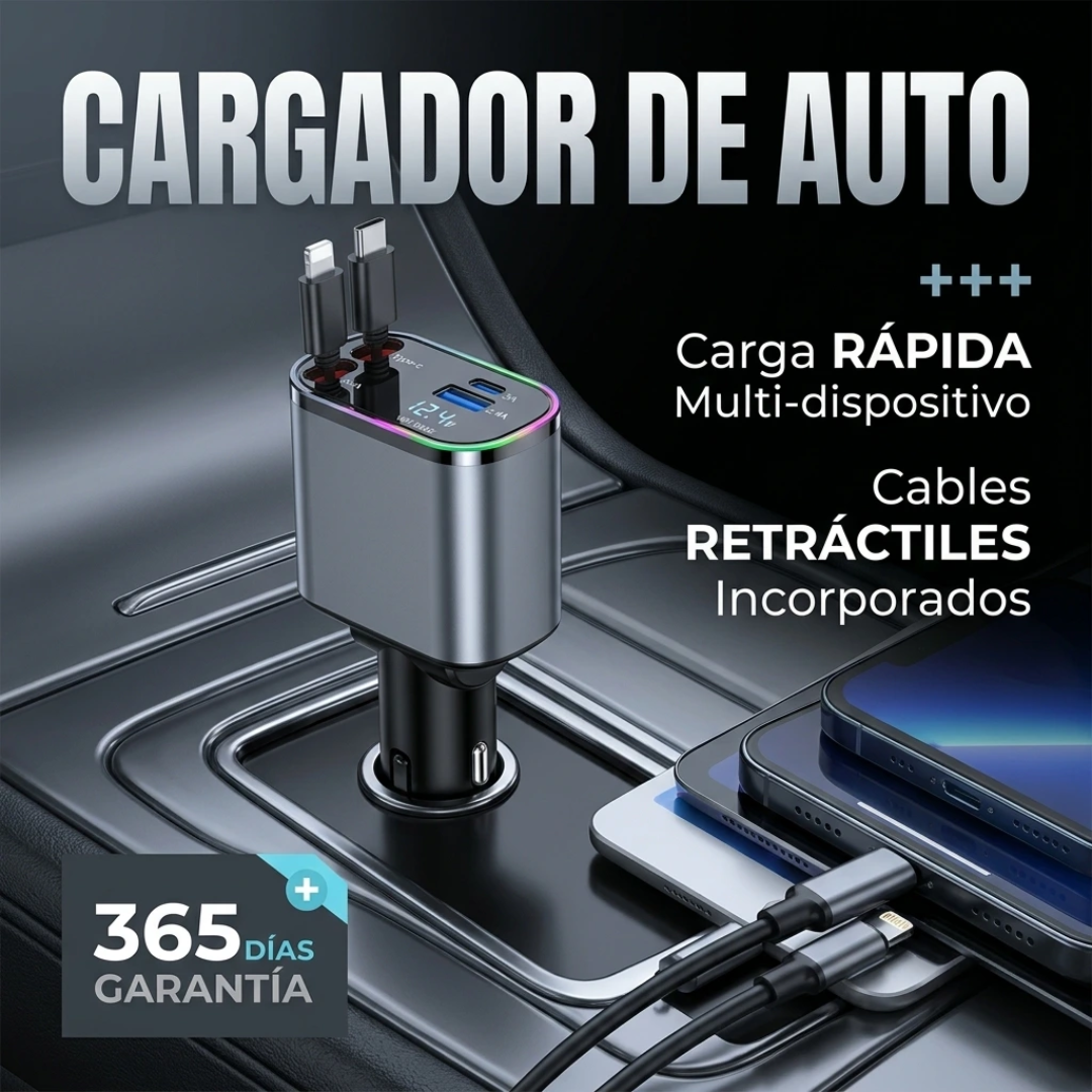 CARGADOR 4 EN 1 PARA CARRO 60W