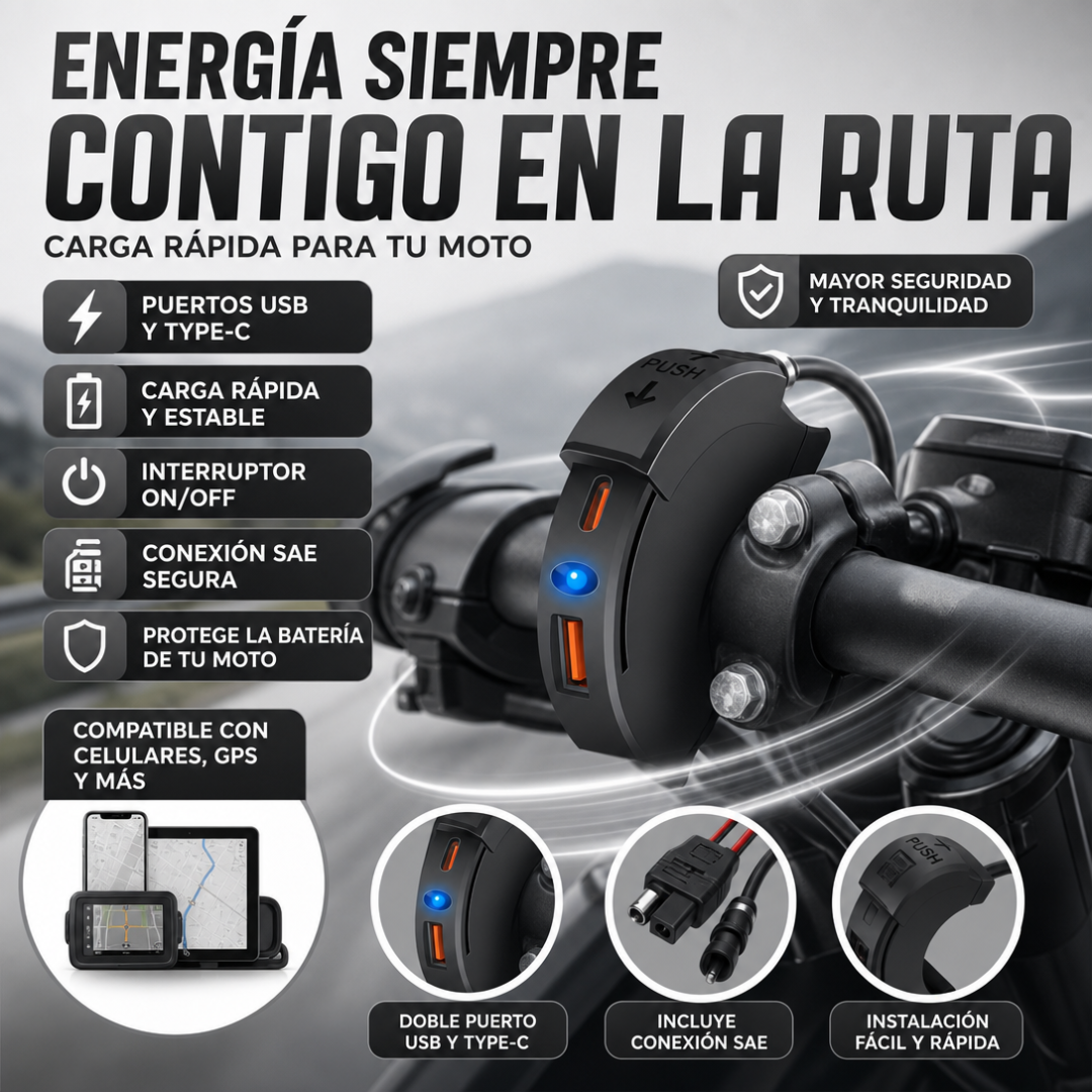 CARGADOR CARGA RAPIDA PARA MOTO