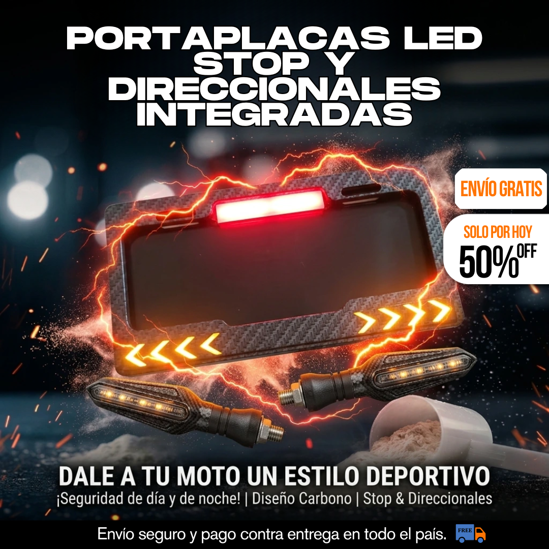 PORTAPLACAS STOP Y DIRECCIONALES INTEGRADAS