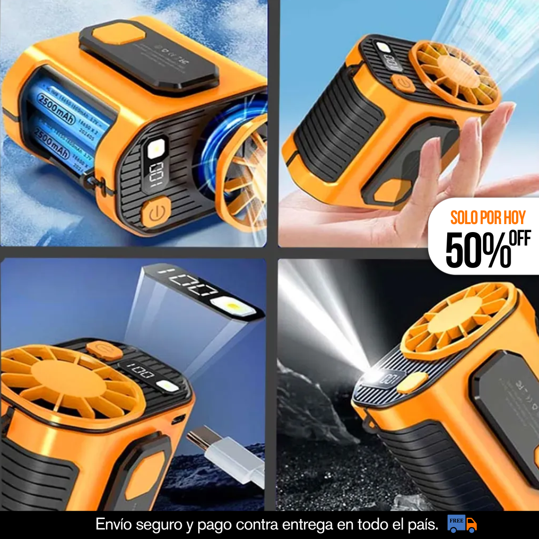 VENTILADOR PORTATIL MANOS LIBRES CON POWERBANK