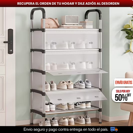 ZAPATERA 6 NIVELES CON TAPA ANTI POLVO