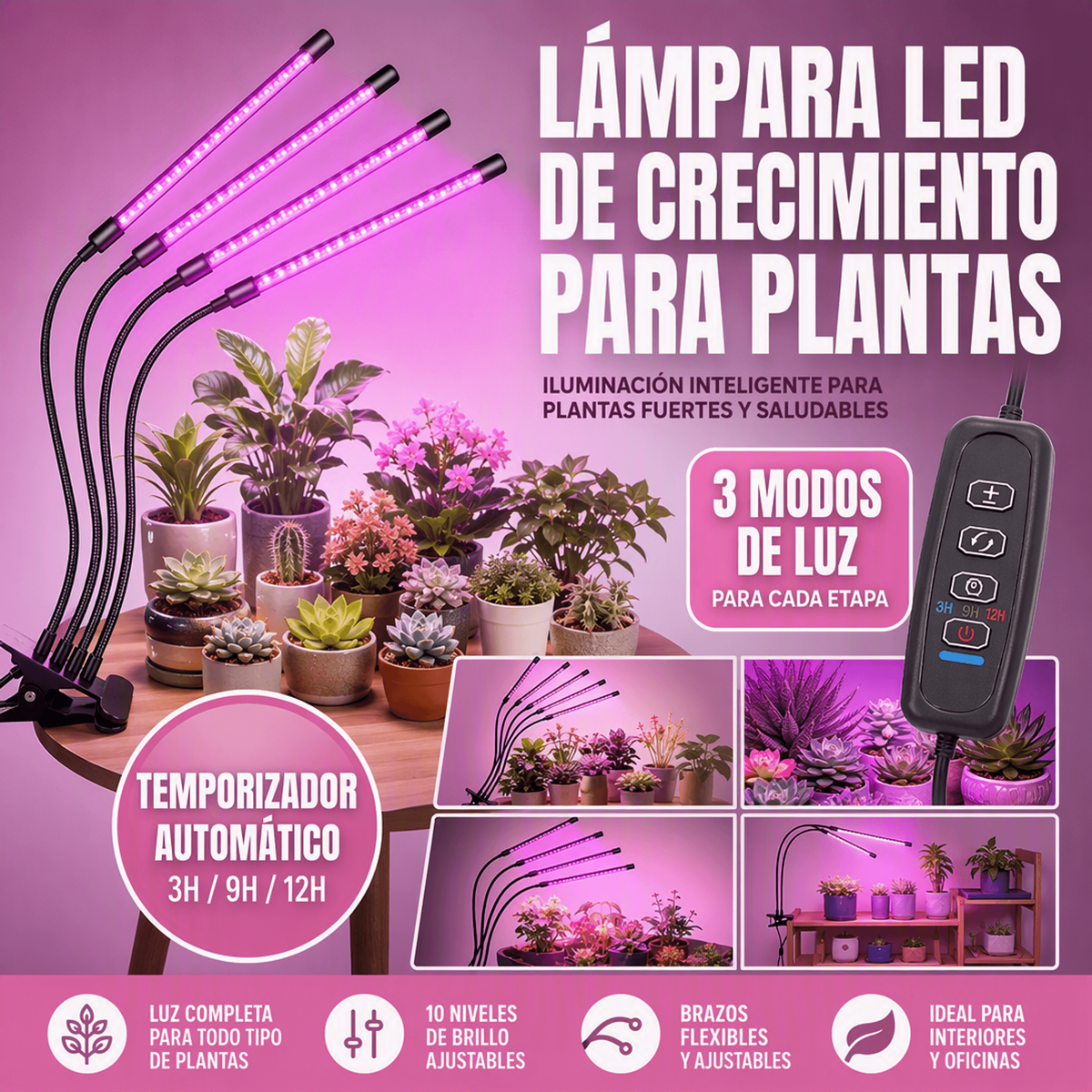LUZ DE CULTIVO PARA CRECIMIENTO DE PLANTAS