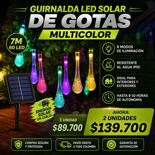 GUIRNALDA SOLAR TIPO GOTA
