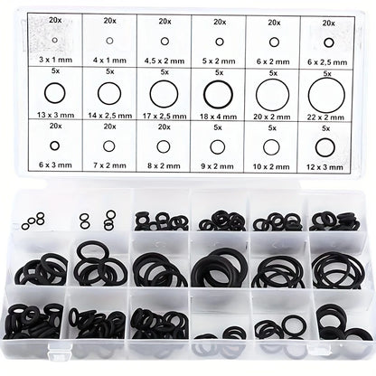 KIT 225 JUNTAS SELLANTES O-RINGS + ORGANIZADOR GRATIS