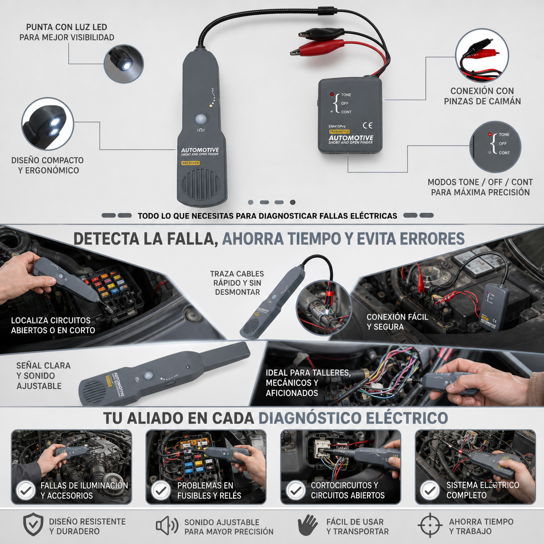 DETECTOR DE CABLES Y CORTOCIRCUITOS