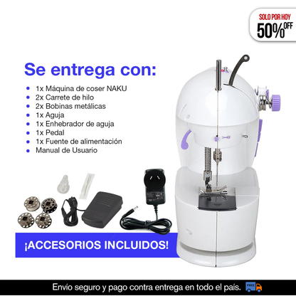 MAQUINA DE COSER PORTATIL + ACCESORIOS GRATIS