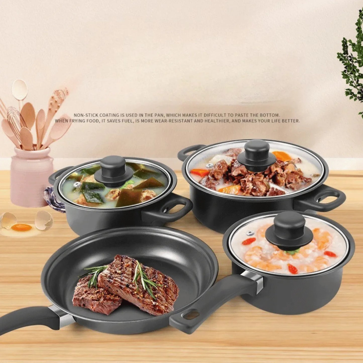 🍳 ¡SET DE 13 OLLAS PROFESIONALES! ANTIADHERENTE 100% + MANUAL DE RECETAS GRATIS